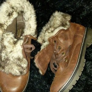 Faux fur boots